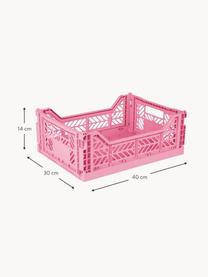 Caisson de rangement pliable Midi, larg. 40 cm, Plastique, Rose, larg. 40 x prof. 30 cm