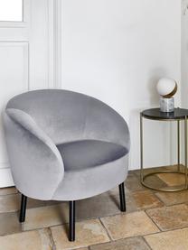 Fauteuil cocktail en velours Freja, Revêtement : gris Pieds : noir, mat