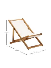 Transat pliable en bois Zoe, Blanc, larg. 59 x prof. 91 cm