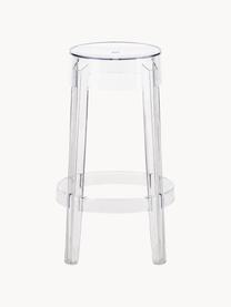 Design Thekenhocker Charles Ghost, Polykarbonat, Greenguard-zertifiziert, Transparent, Ø 46 x H 65 cm