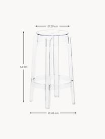 Tabouret de bar plexi Charles Ghost, Polycarbonate, certifié Greenguard, Transparent, Ø 46 x haut. 65 cm