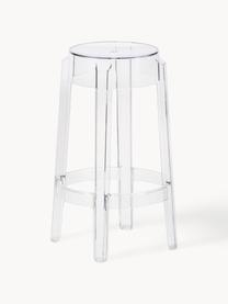 Design Thekenhocker Charles Ghost, Polykarbonat, Greenguard-zertifiziert, Transparent, Ø 46 x H 65 cm