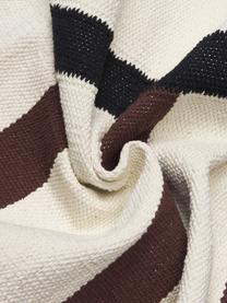 Ručně tkaný kelimový běhoun Wyoming, 100% bio bavlna, s certifikátem GOTS, Krémově bílá, černá, hnědá, Š 80 cm, D 200 cm