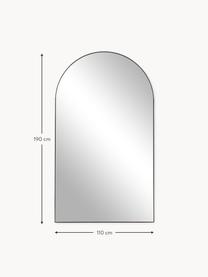 Großer Anlehnspiegel Finley, Rahmen: Metall, beschichtet, Rückseite: Mitteldichte Holzfaserpla, Spiegelfläche: Spiegelglas, Schwarz, B 110 x H 190 cm