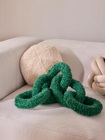 Poduszka Teddy Chain Dotty, 100% poliester (tkanina Teddy), Ciemny zielony, S 60 x G 20 cm