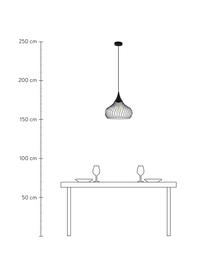 Pendelleuchte Staverton aus gedrehtem Metall, Lampenschirm: Metall, lackiert, Baldachin: Metall, lackiert, Schwarz, Ø 37 x H 35 cm