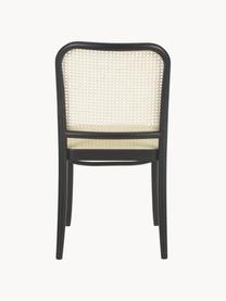 Silla de madera con tejido vienés Franz, Estructura: madera de haya maciza, Negro, beige, An 48 x Al 89 cm