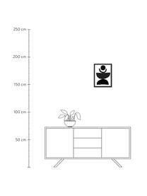 Stampa digitale incorniciata Geometric Collage, Immagine: stampa digitale su carta,, Cornice: legno verniciato, Nero, bianco, Larg. 33 x Alt. 43 cm