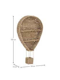 Estante de pared de jacinto de agua Ditter, Jacintos de agua, Marrón, An 59 x Al 105 cm