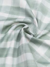 Designer Wendekissenhülle Check von Candice Gray, 100% Baumwolle, GOTS zertifiziert, Mintgrün, Weiß, B 50 x L 50 cm