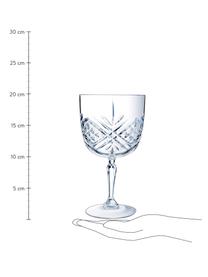 Cocktailglazen Broadway met reliëf, 6 stuks, Glas, Transparant, Ø 11 cm x H 20 cm, 600 ml