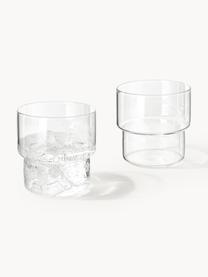 Carafe à eau soufflée à la bouche avec verres à eau Gustave, 5 élém., Verre borosilicate, Transparent, Lot de tailles différentes