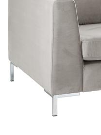Samt-Sofa Luna (3-Sitzer), Bezug: Samt (Polyester) 80.000 S, Gestell: Massives Buchenholz, Samt Beige, Silber, B 230 x T 95 cm