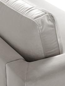 Samt-Sofa Luna (3-Sitzer), Bezug: Samt (Polyester) 80.000 S, Gestell: Massives Buchenholz, Füße: Metall, galvanisiert, Samt Beige, Silber, B 230 x T 95 cm