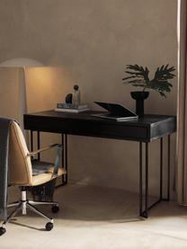 Pracovný stôl z mangového dreva Luca, Mangové drevo, čierna lakované, Š 125 x H 60 cm