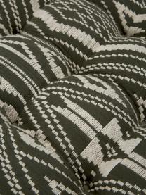 Baumwoll-Sitzkissen Blaki, Bezug: 100% Baumwolle, Dunkelgrün, Off White, B 40 x L 40 cm