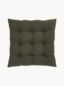 Cuscino sedia in cotone Blaki, Rivestimento: 100% cotone, Verde, crema, Larg. 40 x Lung. 40 cm