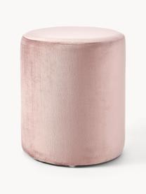 Pouf en velours Daisy, Velours rose pâle, Ø 38 x haut. 45 cm