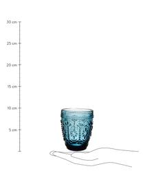 Sklenice s květinovým reliéfem Chambord, 6 ks, Sklo, Modrá, Ø 8 x V 10 cm, 250 ml