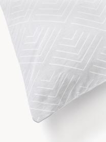 Taie d'oreiller en coton avec motif graphique Milano, Gris clair, larg. 50 x long. 70 cm