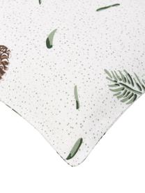 Funda de almohada de franela Pinecone, 2 uds., Blanco, verde, An 40 x L 80 cm