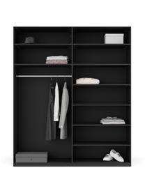 Modularer Drehtürenschrank Leon, 200 cm Breite, mehrere Varianten, Korpus: Spanplatte, FSC-zertifizi, Schwarz, Classic Interior, B 200 x H 200 cm