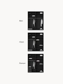 Armadio componibile ad ante battenti Leon, larg. 200 cm, in diverse varianti, Nero, Interno Classic, larg. 200 x alt. 236 cm