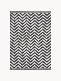 Tappeto reversibile da interno-esterno con motivo zigzag Palma, 100% polipropilene, Nero, bianco, Larg. 120 x Lung. 170 cm (taglia S)