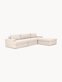 Modulares Sofa Russell (4-Sitzer) mit Hocker, mit abnehmbaren Bezügen, Bezug: 100% Baumwolle Der strapa, Gestell: Massives Kiefernholz, Spe, Webstoff Hellbeige, B 309 x T 206 cm