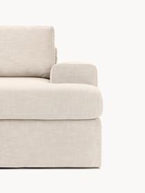 Modulares Sofa Russell (4-Sitzer) mit Hocker, mit abnehmbaren Bezügen, Bezug: 100% Baumwolle Der strapa, Gestell: Massives Kiefernholz, Spe, Webstoff Hellbeige, B 309 x T 206 cm