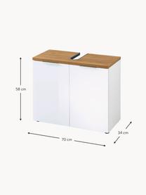 Meuble sous vasque Julian, larg. 70 cm, Blanc, bois, larg. 70 x haut. 58 cm