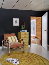 Fauteuil lounge Velvet, Tissu brun foncé, argenté, larg. 85 x prof. 85 cm