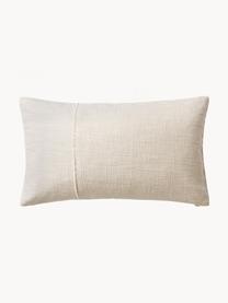 Baumwoll-Kissenhülle Terre mit dekorativer Naht, 70 % Baumwolle, 30 % Leinen, Hellbeige, B 30 x L 50 cm