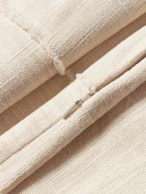 Bavlněný povlak na polštář s dekorativním prošíváním Terre, 70 % bavlna, 30 % len, Světle béžová, Š 30 cm, D 50 cm