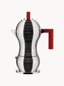 Cafetera espresso Pulcina, Recipiente: fundición de aluminio, Asa: poliamida, Plateado brillante, rojo, An 20 x Al 26 cm, para seis tazas