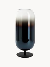 Lampe à poser soufflée bouche Gople, tailles variées, Bleu foncé, noir, Ø 21 x haut. 49 cm