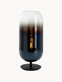 Lampe à poser soufflée bouche Gople, tailles variées, Bleu foncé, noir, Ø 21 x haut. 49 cm