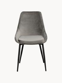 Sametové čalouněné židle Sierra, 2 ks, Šedá, černá, Š 49 cm, H 55 cm