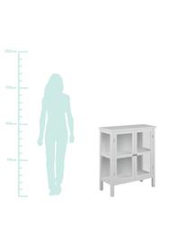 Weisse Glasvitrine Eton mit Holzrahmen, Gestell: Mitteldichte Holzfaserpla, Weiss, 80 x 100 cm