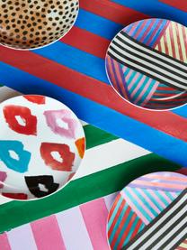 Set de platos postre de porcelana de diseño Carol, 4 uds., Porcelana, Multicolor, Ø 21 x Al 3 cm
