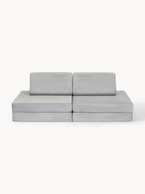 Modulares Kinder-Spielsofa Mila aus Samt, handgefertigt, Bezug: Samt (100 % Polyester) De, Samt Hellgrau, B 168 x T 84 cm