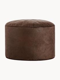 Pouf en cuir synthétique Cuba, Cuir synthétique brun, Ø 50 x haut. 30 cm