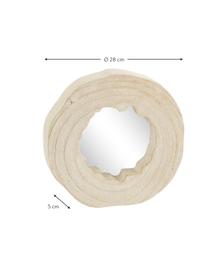 Miroir mural ronde bois de paulownia beige Nature, Crème, Ø 28 cm