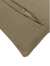 Housse de coussin vert olive Penny, 100 % coton, Vert, larg. 30 x long. 50 cm