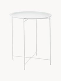 Kulatý kovový stolek Sangro, Lakovaná ocel, Bílá, Ø 46 cm, V 52 cm