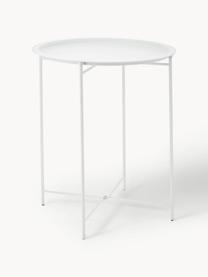 Ronde dienbladtafel Sangro in wit van metaal, Gepoedercoat metaal, Wit, Ø 46 x H 52 cm