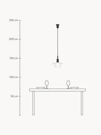 Lámpara de techo pequeña soplada artesanalmente PH 3/3, Pantalla: vidrio opalino soplado, Cable: cubierto en tela, Negro, blanco, Ø 29 x Al 30 cm