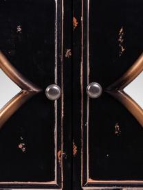 Aparador de madera de abeto Rene, estilo vintage, Tablero: fibras de densidad media , Negro, plateado, tonos marrones, An 140 x Al 80 cm