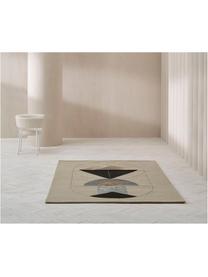 Tapis design en laine tufté main Suay, Beige, gris, noir