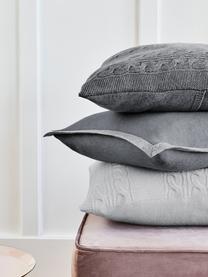 Housse de coussin en pur cachemire Leonie, Gris foncé